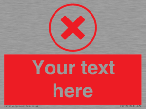 Custom red background, red cross in circle sign